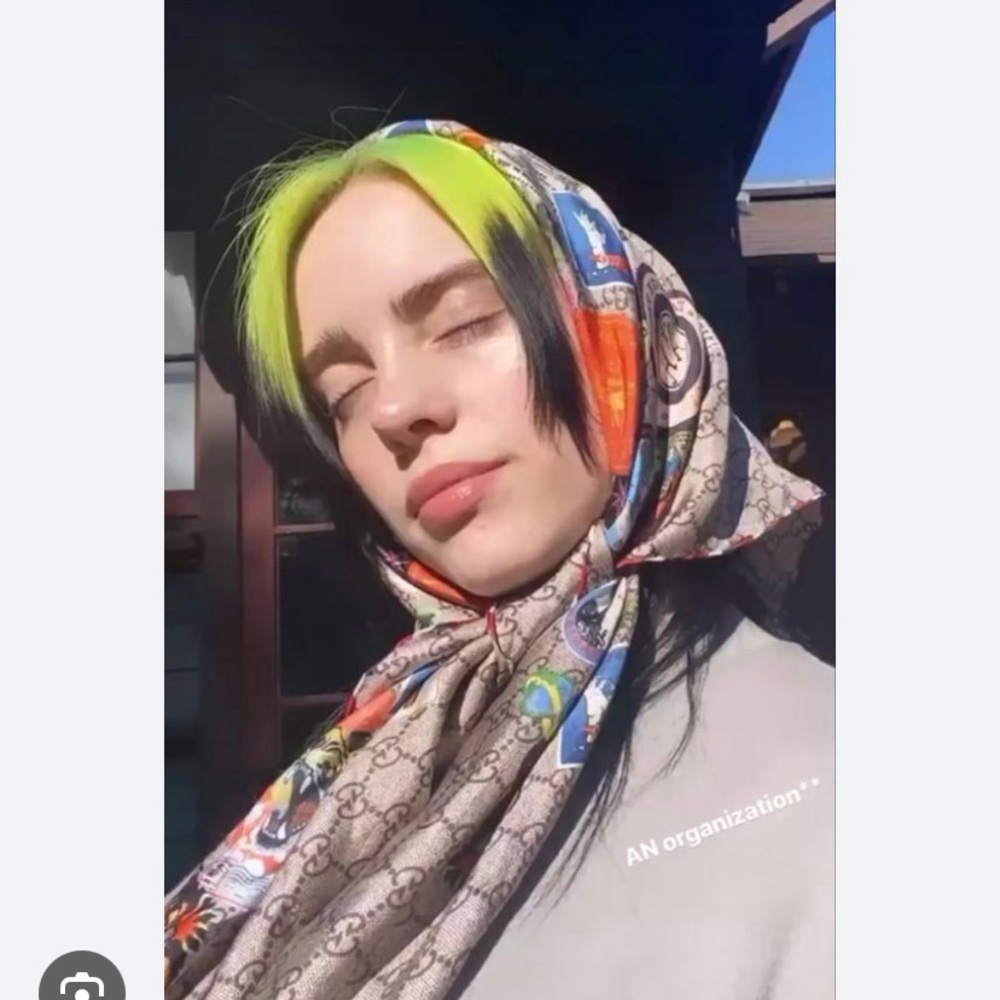 Gucci Beige and Multicolor Silk Headscarf